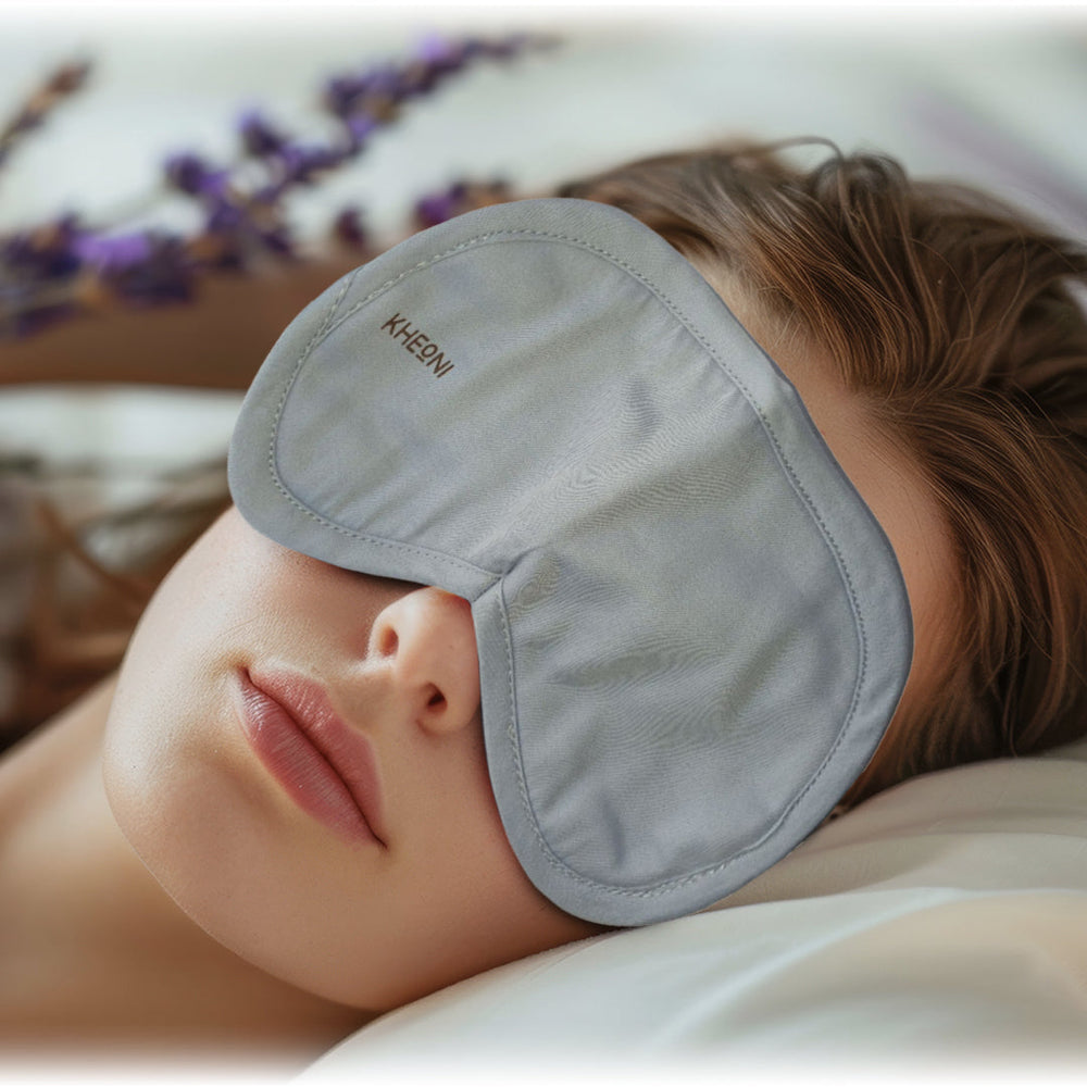 Kheoni light blue organic cotton sleep eye mask