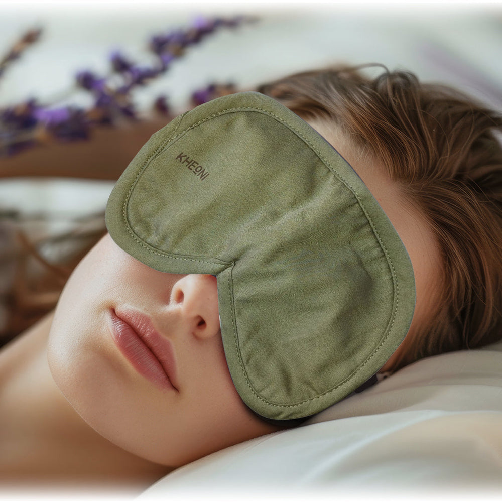 Kheoni light green organic cotton sleep eye mask