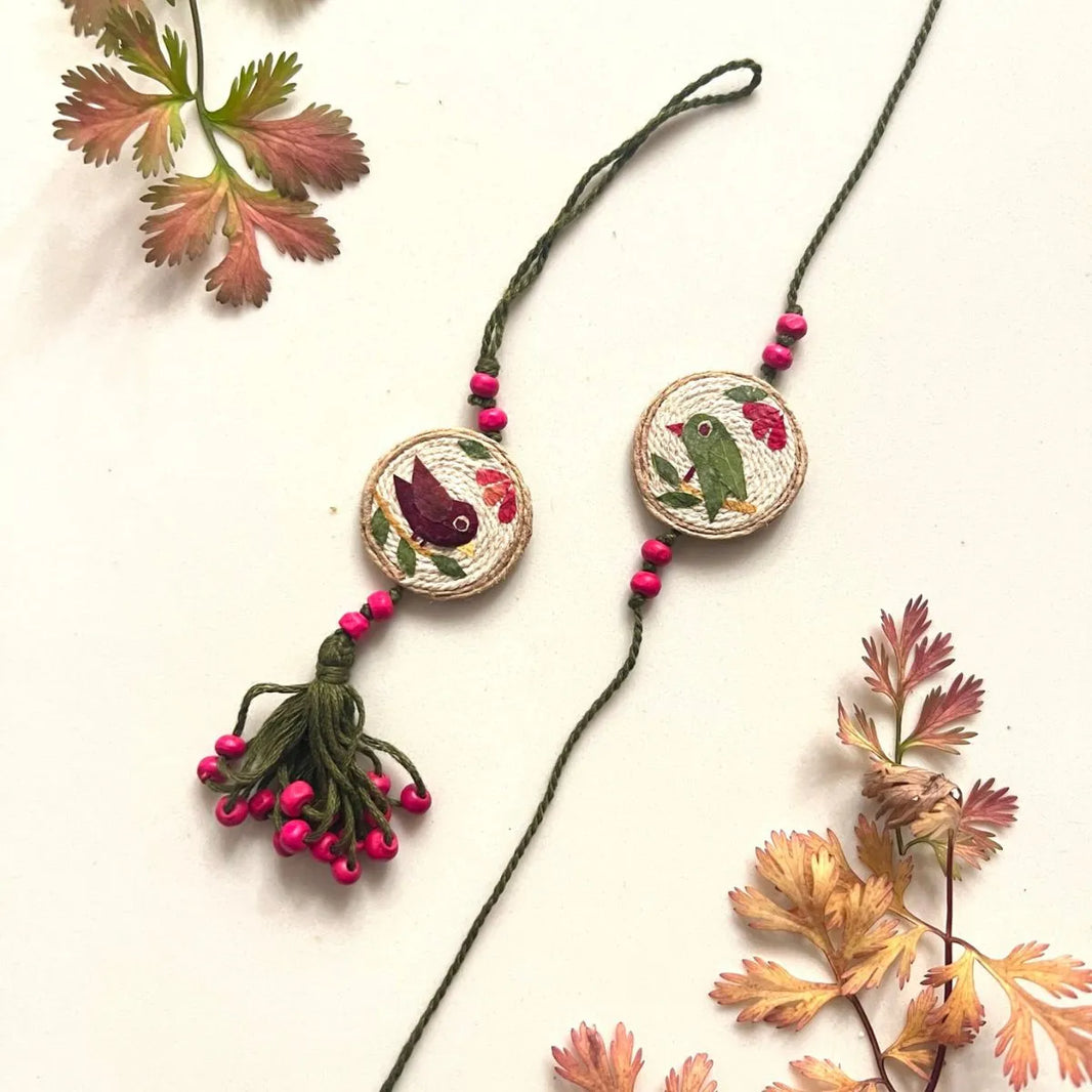 The Good Route Lovebird Rakhi & Lumba set - EarthBased