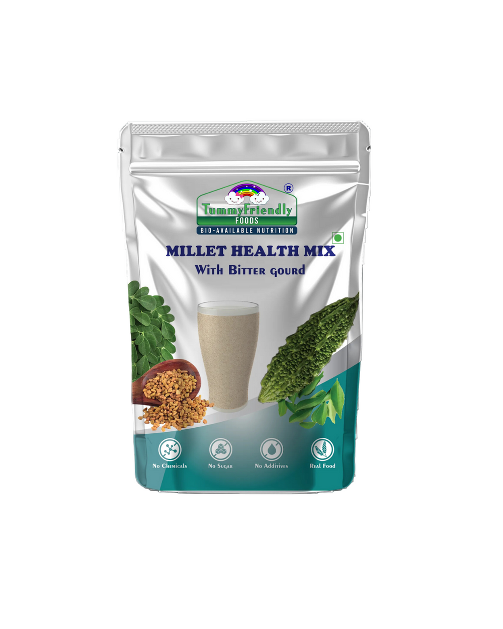 TummyFriendly Foods Organic Millet Health Mix With Bittergourd, Methi Seeds, Moringa Leaves 800 g - EarthBased