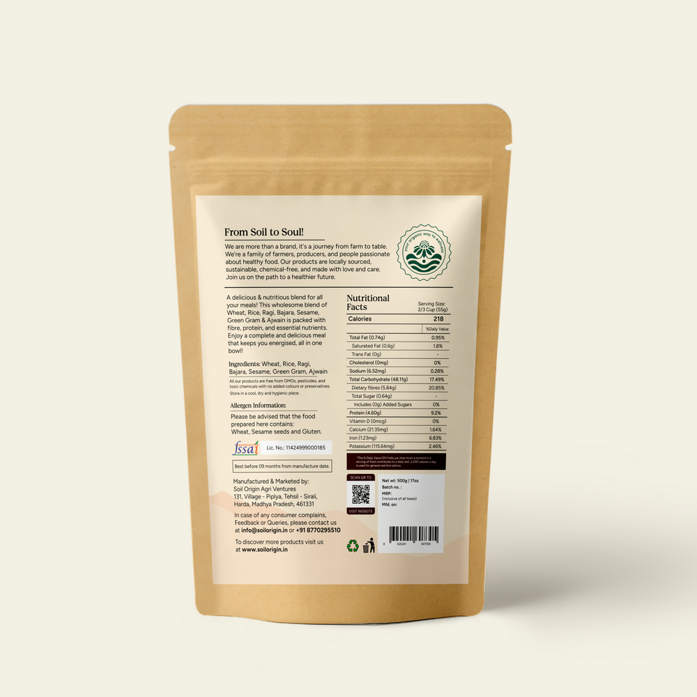 Multigrain Daliya | Pack of 2 | Soil Origin - EarthBased