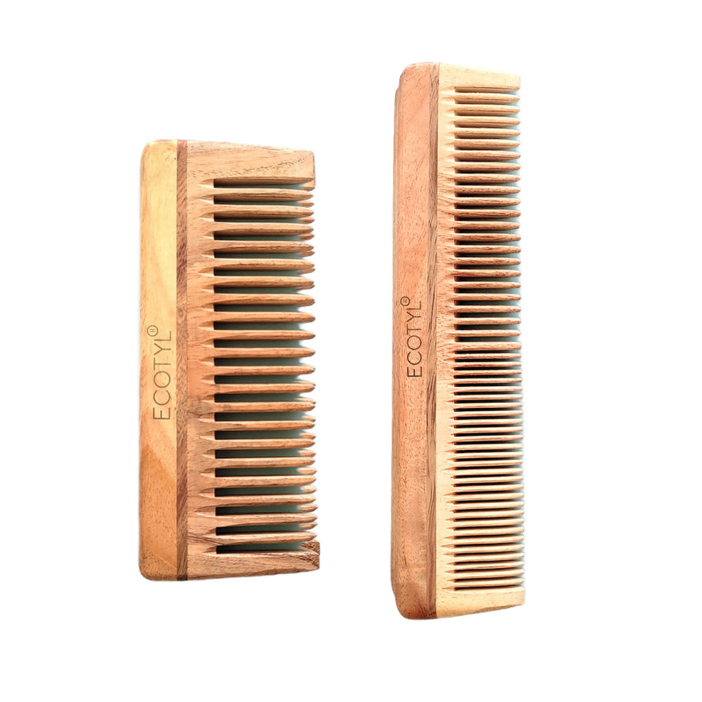 Ecotyl | Neem Wood Comb Combo (Detangling & Shampoo) - Set of 2 - EarthBased