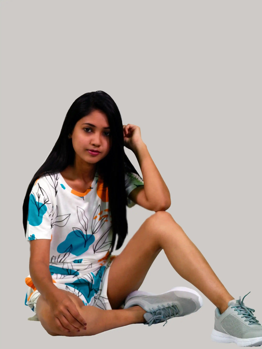 Leaves & Cloud T-shirt & Shorts Set in Tofu | Playout - EarthBased