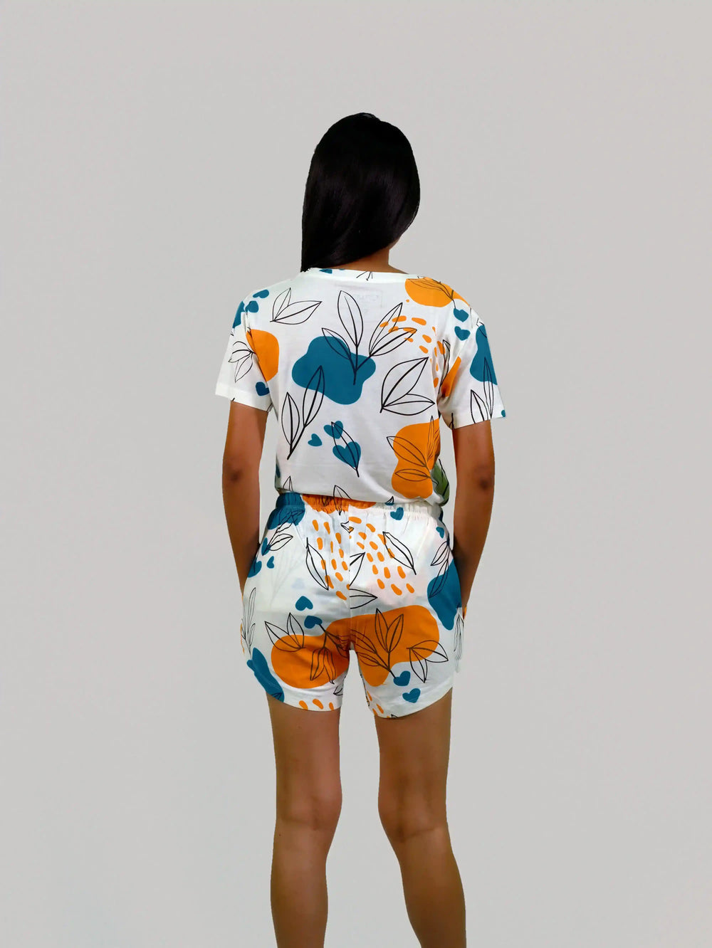 Leaves & Cloud T-shirt & Shorts Set in Tofu | Playout - EarthBased