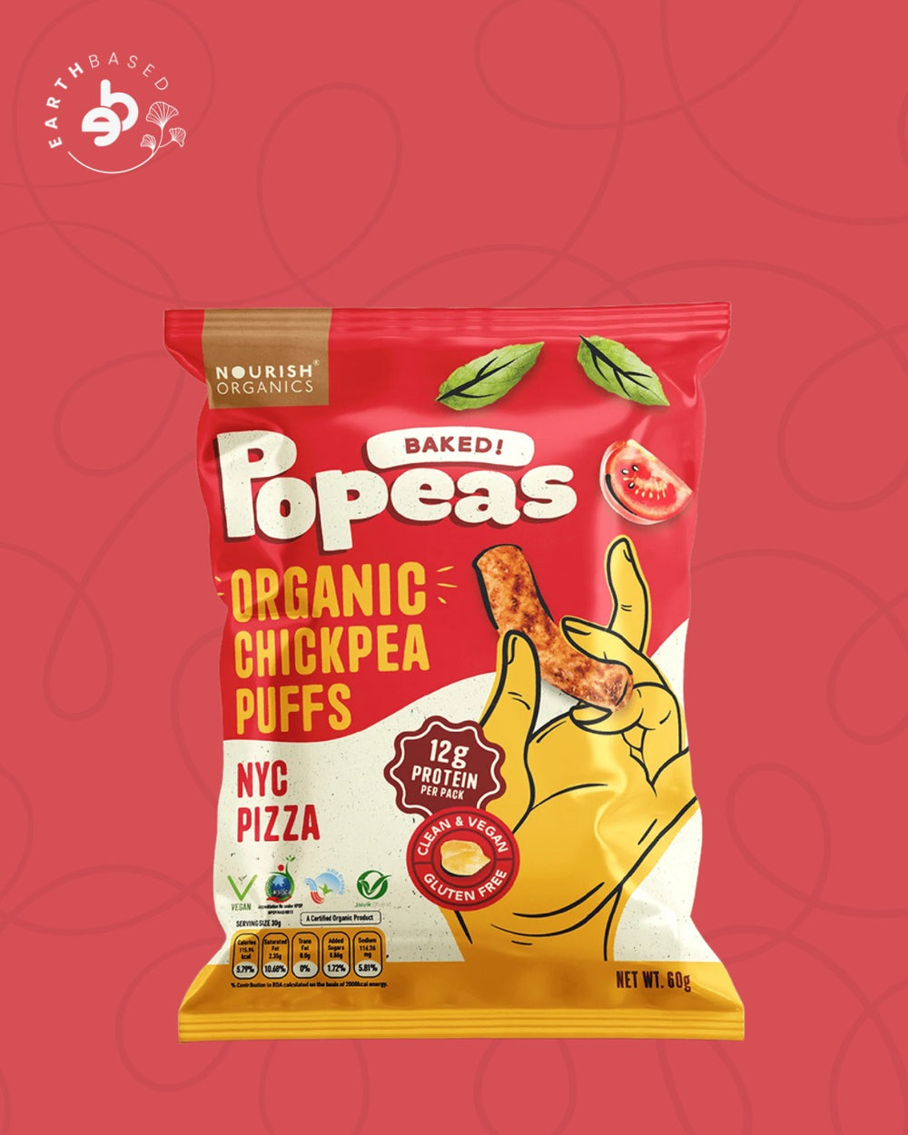 Nourish Organics Chickpea Puffs | NYC Pizza (Pack x4) - EarthBased