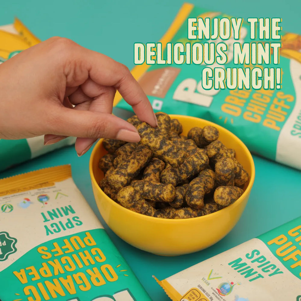 Nourish Organics Chickpea Puffs | SPICY MINT (Pack x4) - EarthBased