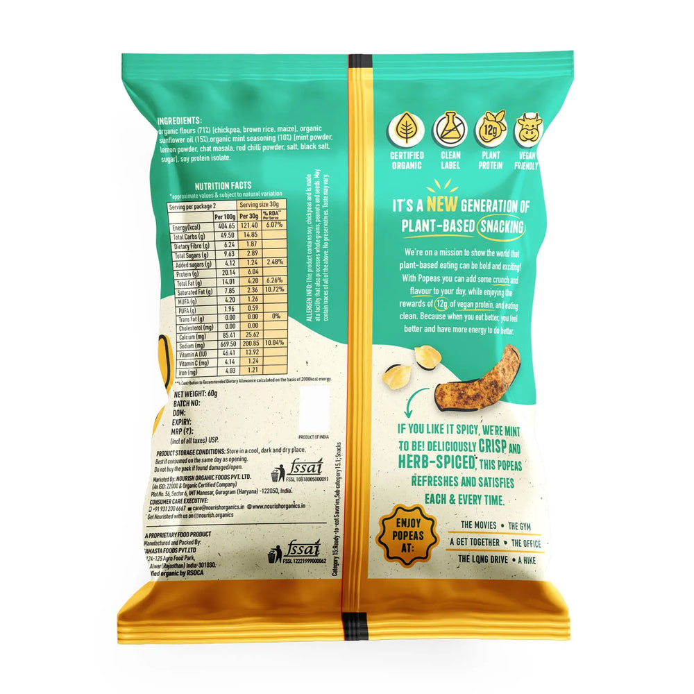 Nourish Organics Chickpea Puffs | SPICY MINT (Pack x4) - EarthBased