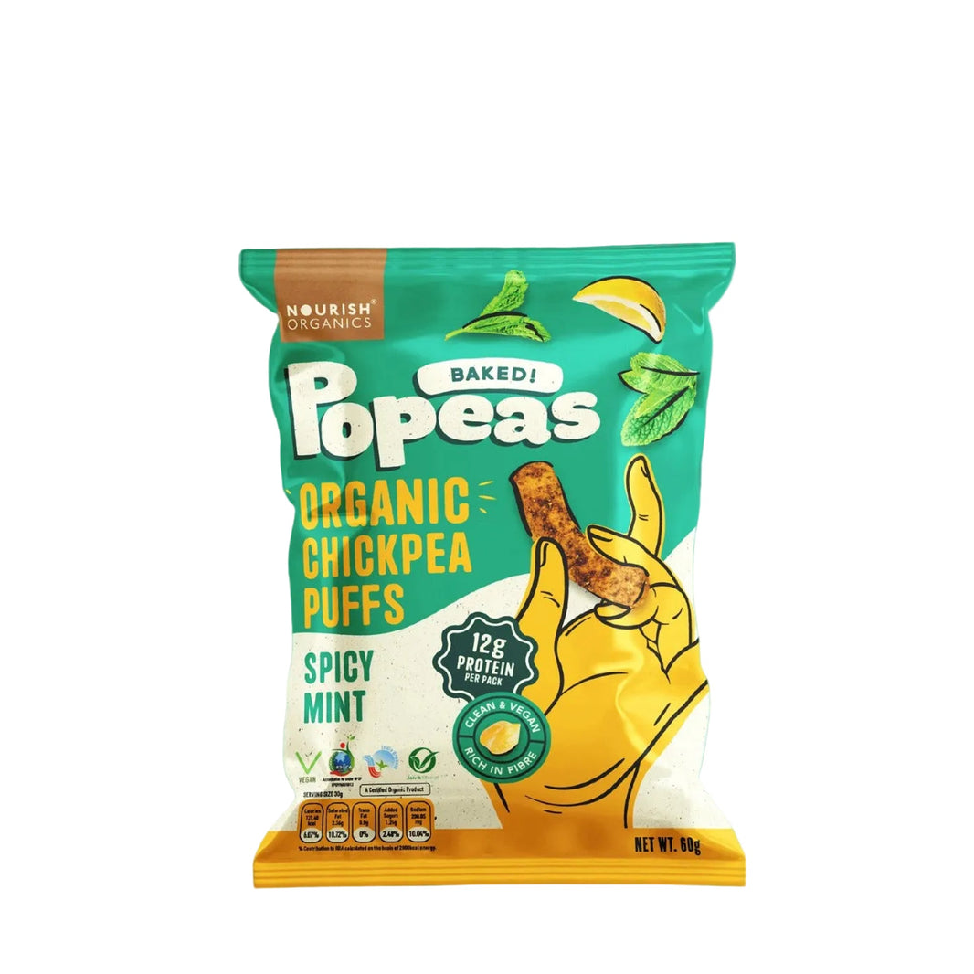 Nourish Organics Chickpea Puffs | SPICY MINT (Pack x4) - EarthBased