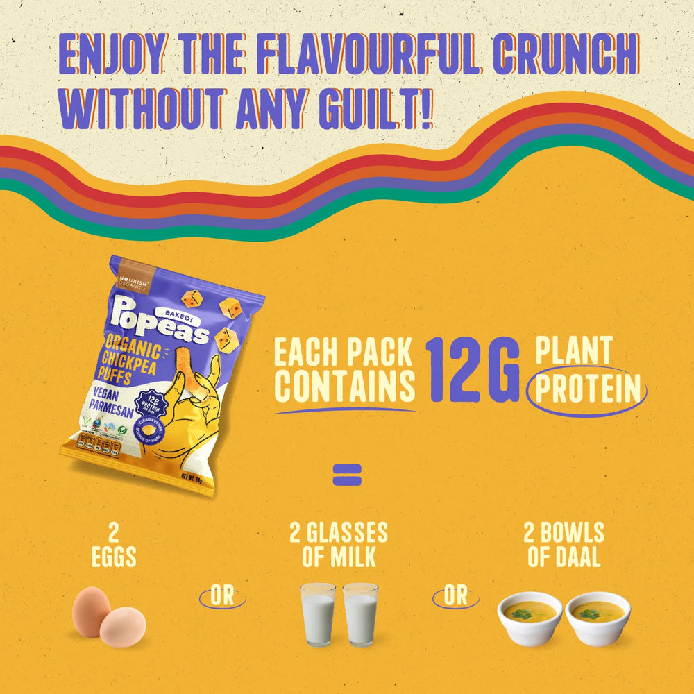 Nourish Organics Chickpea Puffs | VEGAN PARMESAN (Pack x4) - EarthBased