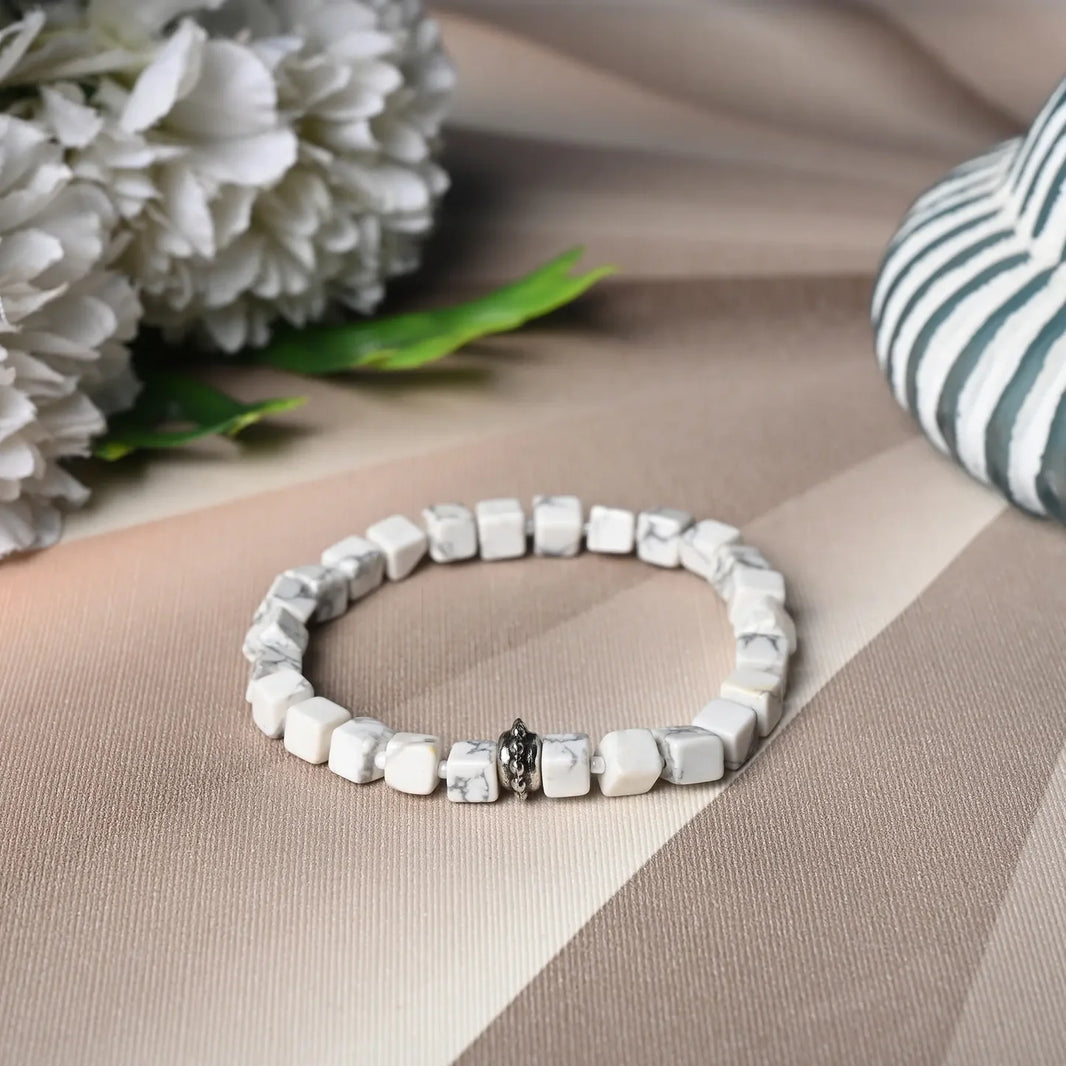 Nurture Wellness with our Howlite Healing Gemstone Bracelet - Unveiling Healing Benefits for Your Loved One - EarthBased