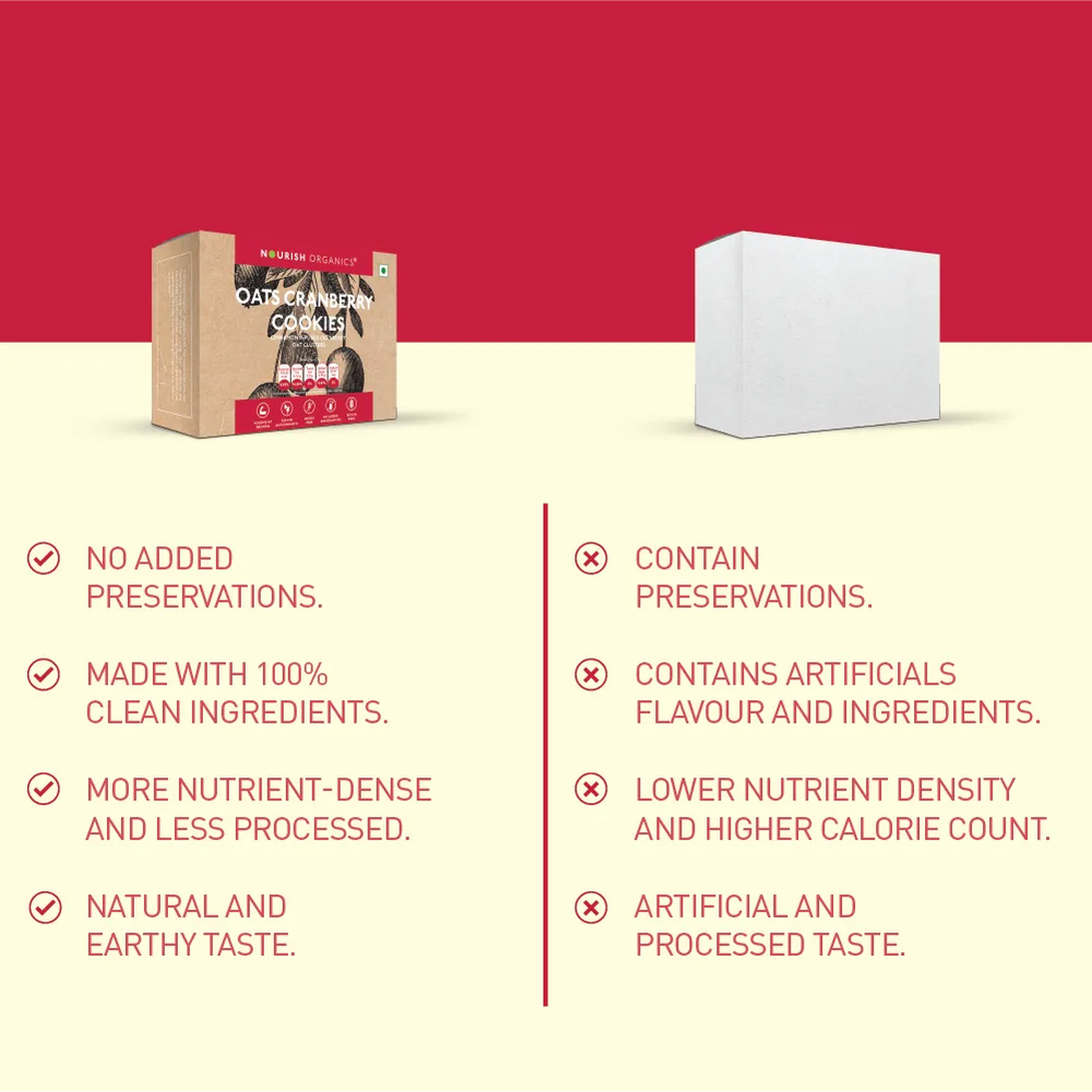 Nourish Organics Oats Cranberry Cookies (Pack of 5x2) - Wheat-Free - EarthBased