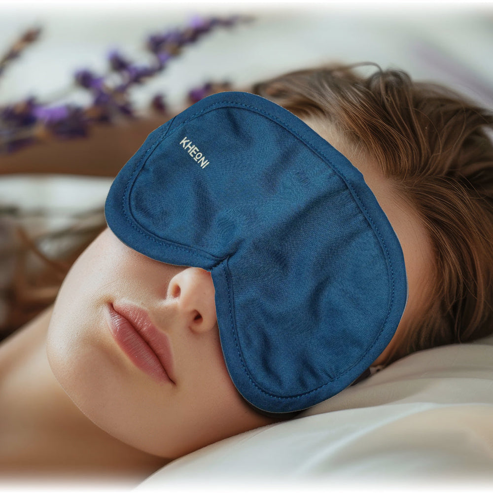 Kheoni ocean blue organic cotton sleep eye mask