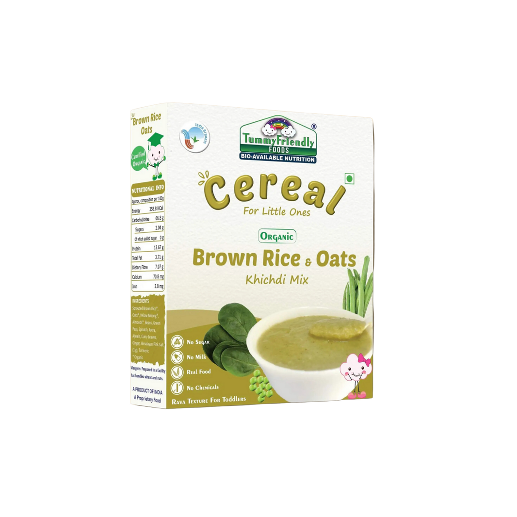 TummyFriendly Foods Organic Brown Rice, Oats Khichdi Mix for Toddler, 1 year plus Cereal (200 g) - EarthBased