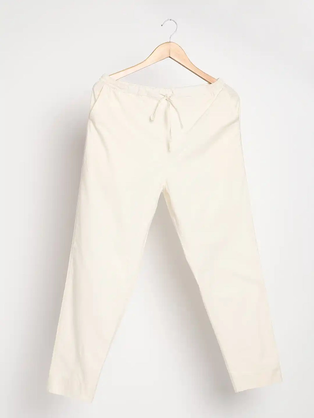 Organic Cotton & Natural Dyed Womens Raw White Color Slim Fit Pants by Livbio - EarthBased