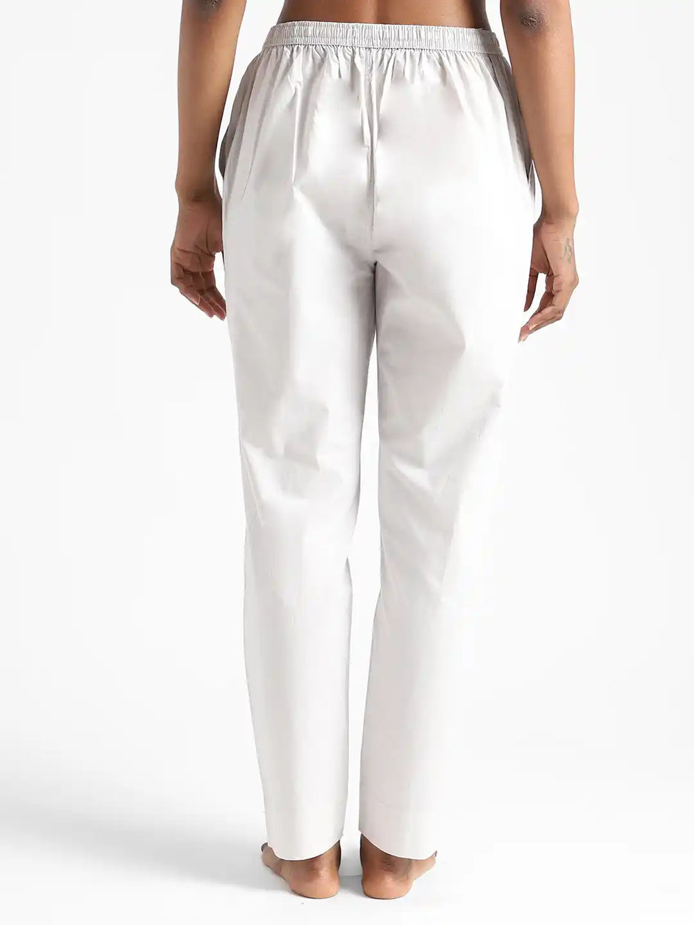 Organic Cotton & Natural Dyed Womens Ash Grey Color Slim Fit Pants by Livbio - EarthBased