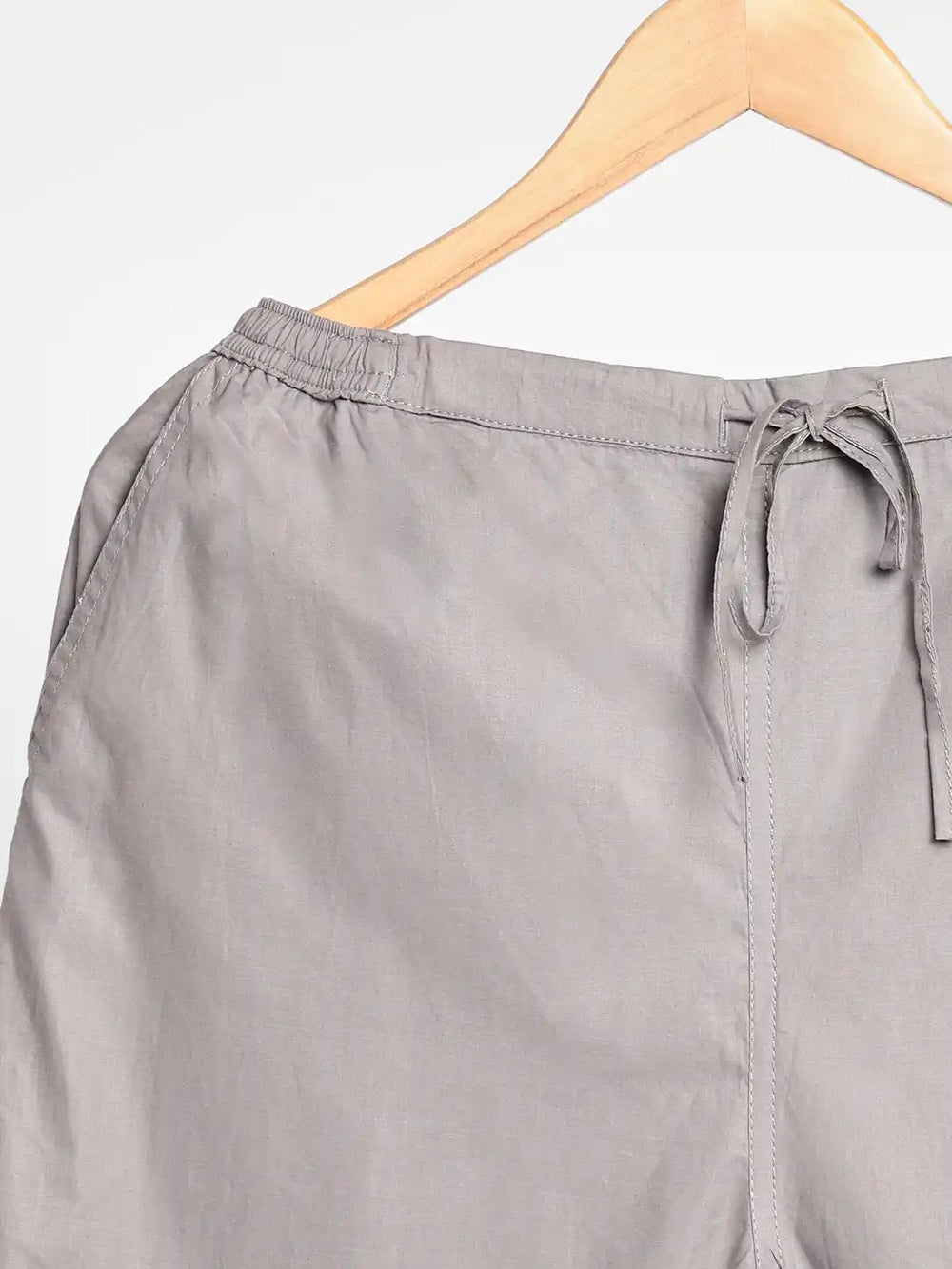 Organic Cotton & Natural Dyed Womens Iron Grey Color Slim Fit Pants by Livbio - EarthBased