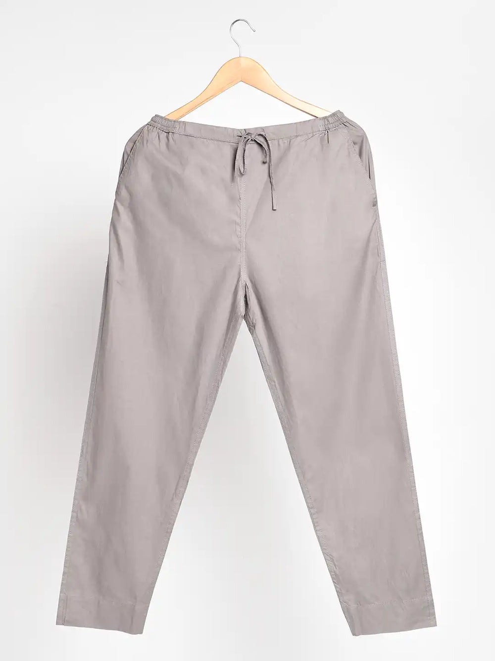 Organic Cotton & Natural Dyed Womens Iron Grey Color Slim Fit Pants by Livbio - EarthBased
