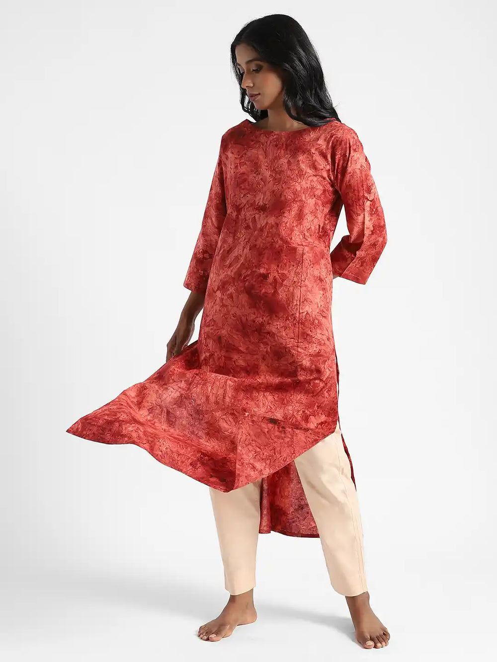 Organic Cotton & Natural Dyed Womens Sandal Wood Color Slim Fit Pants by Livbio - EarthBased