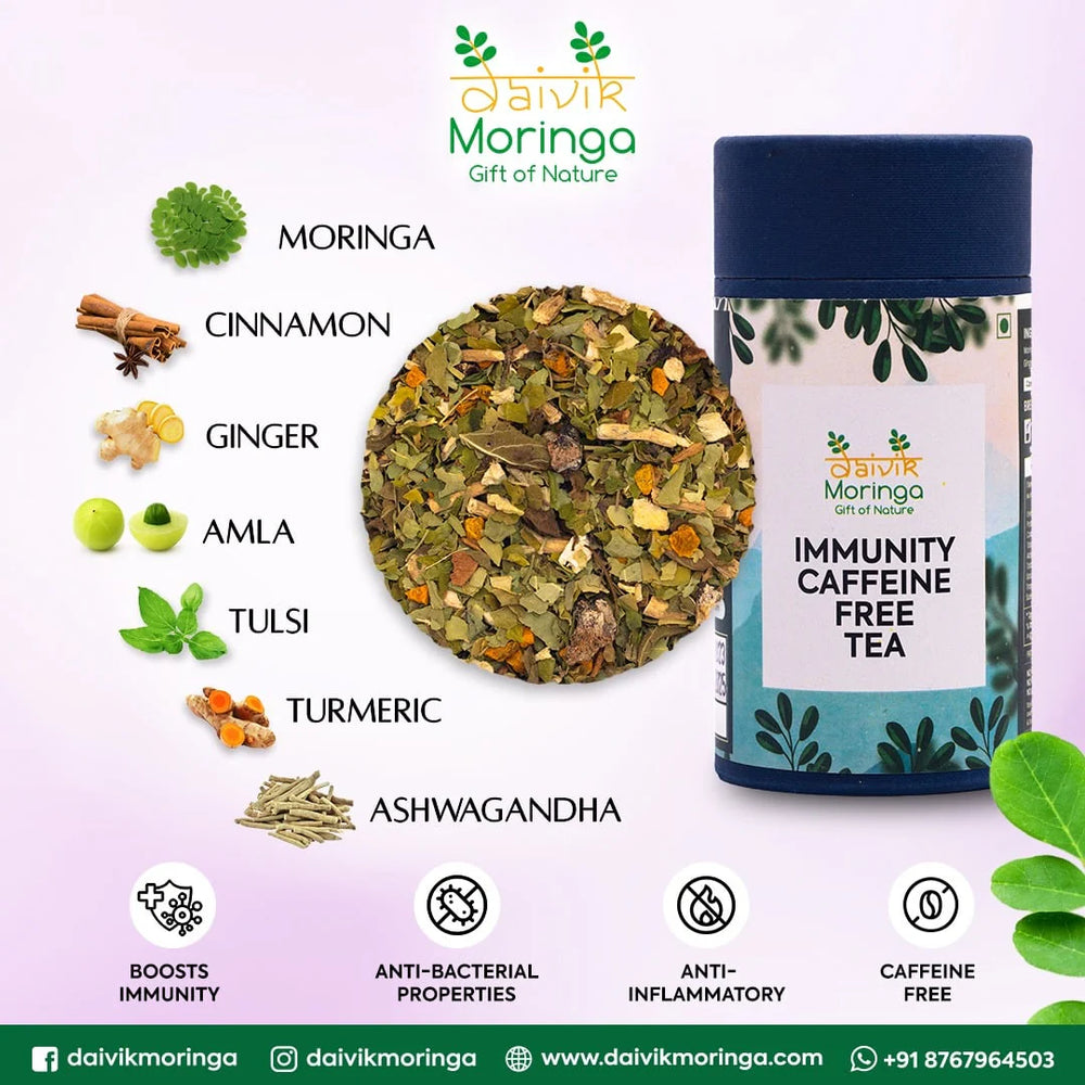 Immunity Caffeine Free Tea | Daivik Moringa - EarthBased
