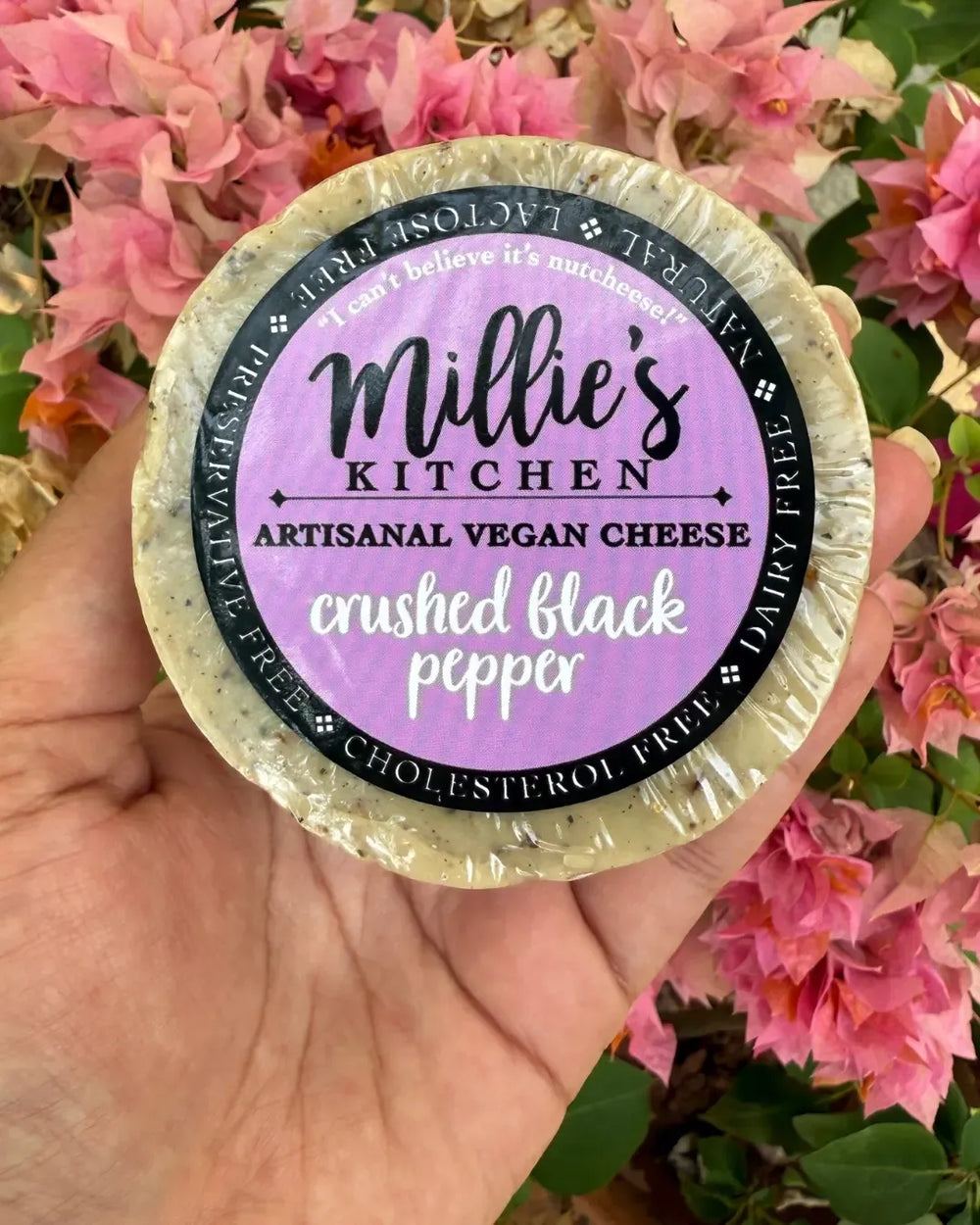 Crushed Pepper Wheel | Millie's Vegan Cheese - EarthBased