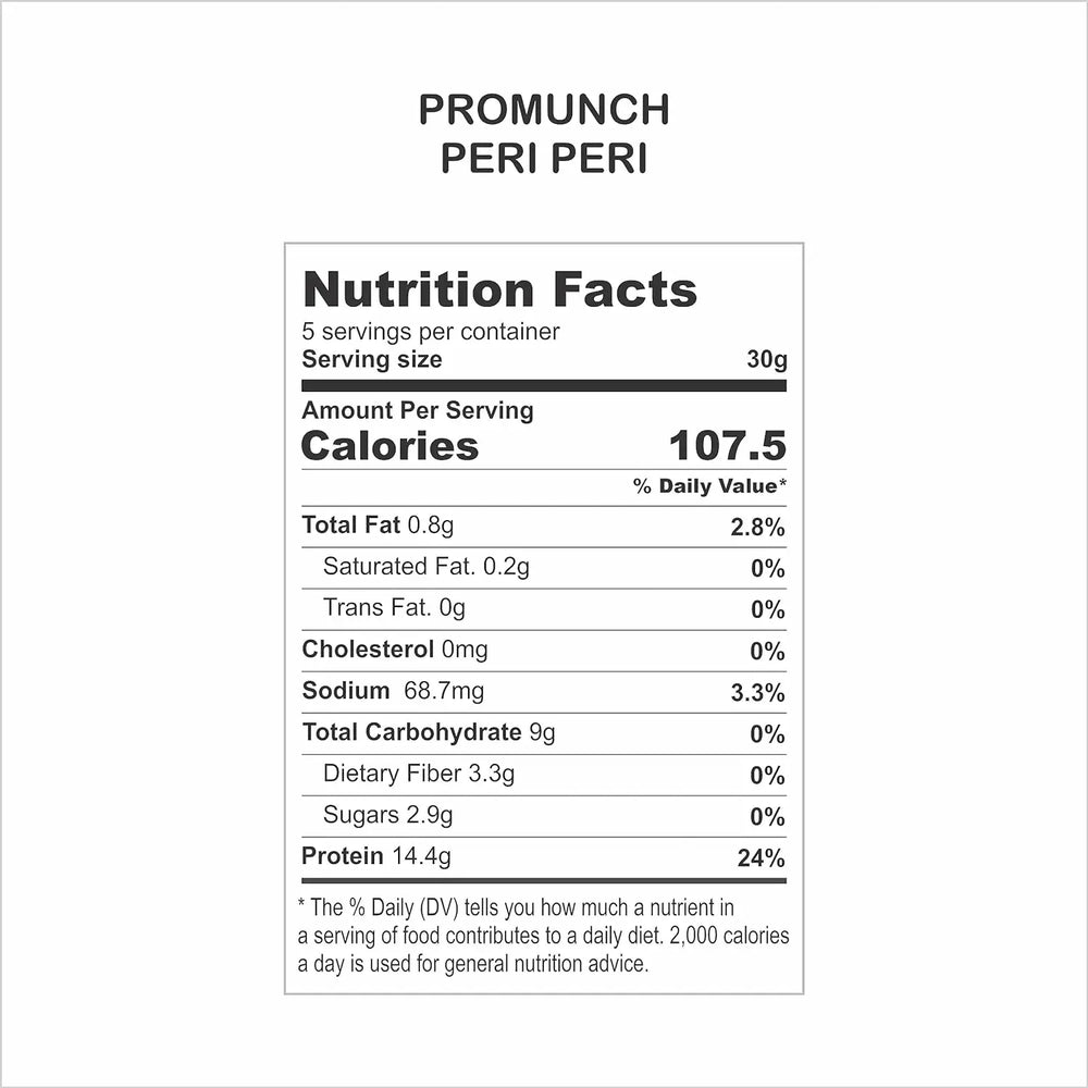 PROMUNCH Roasted Soya Snack | Vegan |Gluten-Free | Pack of 2 Flavour: Peri Peri 150 g Each - EarthBased