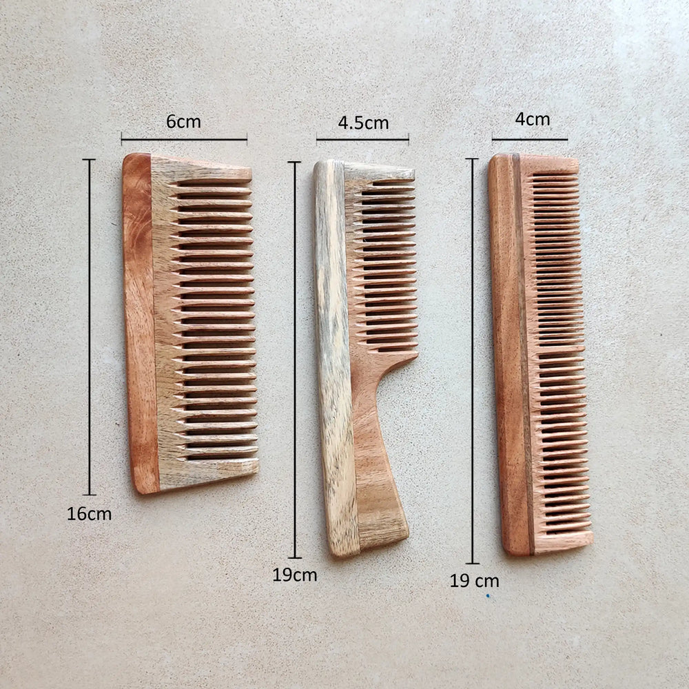 Green Foot Print Neem Wood Comb - EarthBased