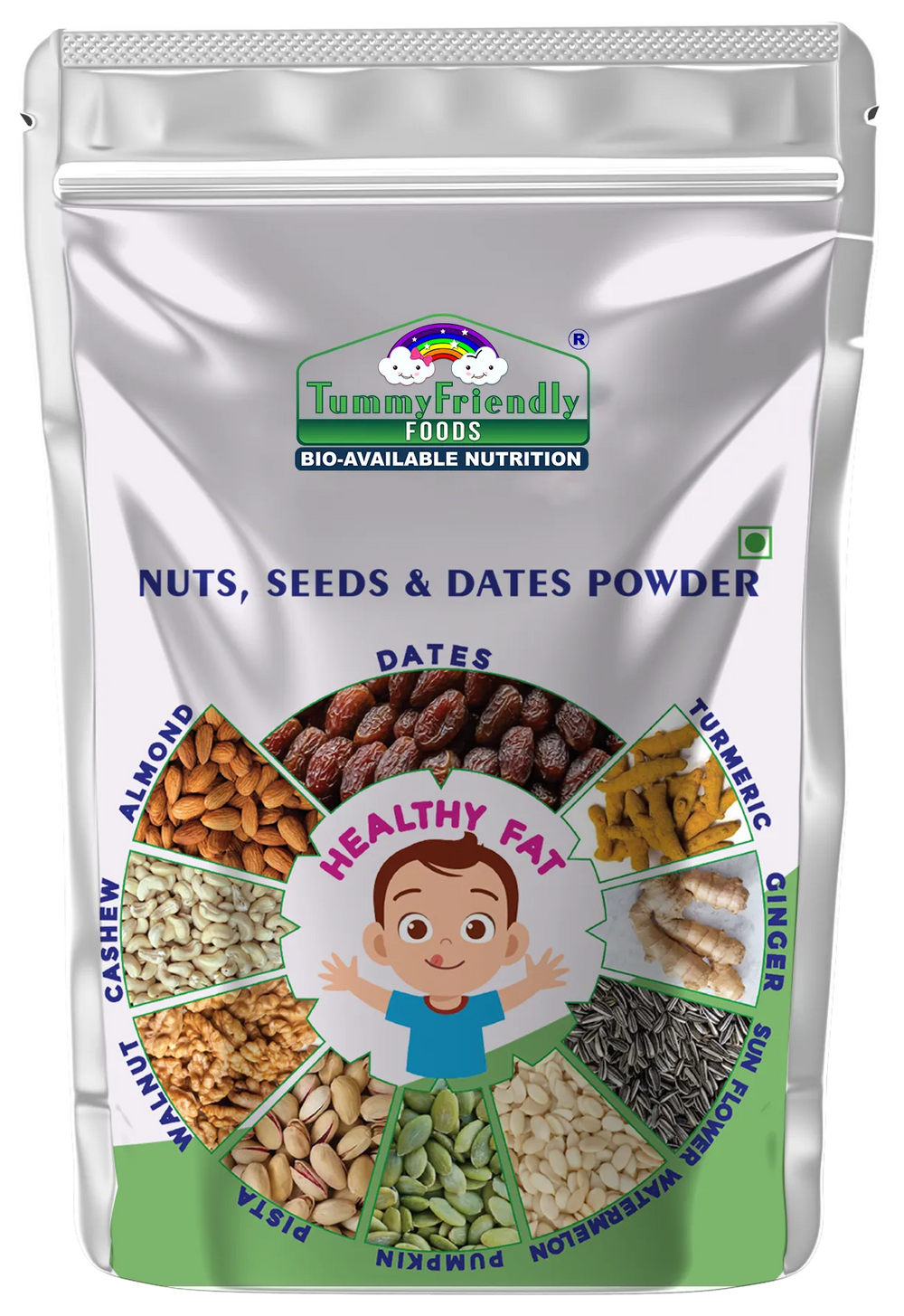 TummyFriendly Foods Premium Nuts, Seeds and Dates Powder | Dry Fruits Powder for Baby - (100 g) - EarthBased