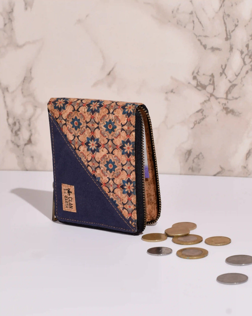 Printed Kiwi Zip Cork Wallet | Clan Earth - EarthBased