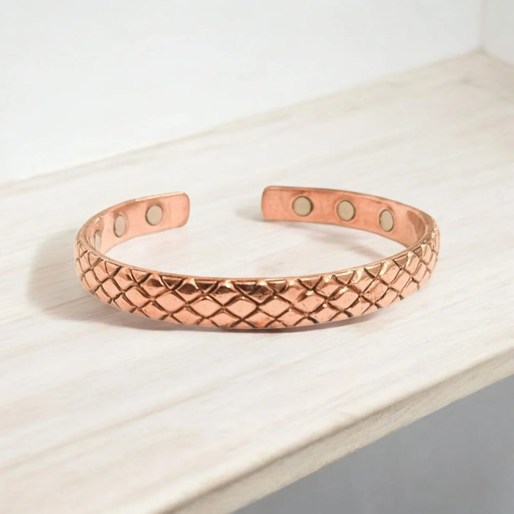 Pure Copper Magnetic Therapy Band - kada for Arthritis Relief – Adjustable, Stylish Design with 6 Powerful Magnets - EarthBased