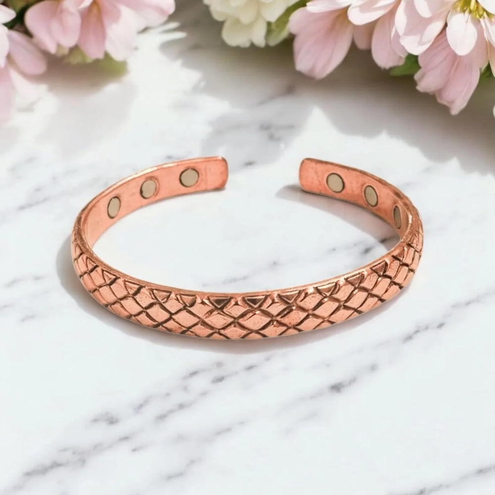 Pure Copper Magnetic Therapy Band - kada for Arthritis Relief – Adjustable, Stylish Design with 6 Powerful Magnets - EarthBased