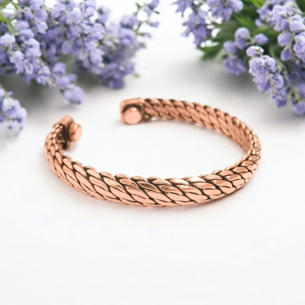 Pure Copper Magnetic Therapy Band Adjustable, Stylish Design with Powerful Magnets - EarthBased