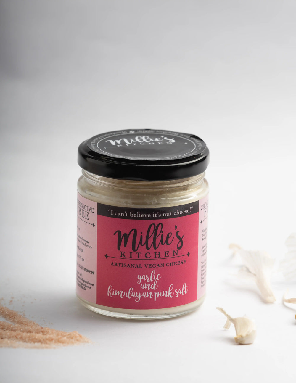 Garlic and Pink Himalayan Salt | Millie's Vegan Cheese - EarthBased