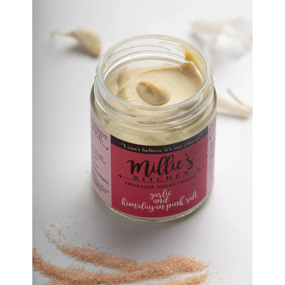 Garlic and Pink Himalayan Salt | Millie's Vegan Cheese - EarthBased