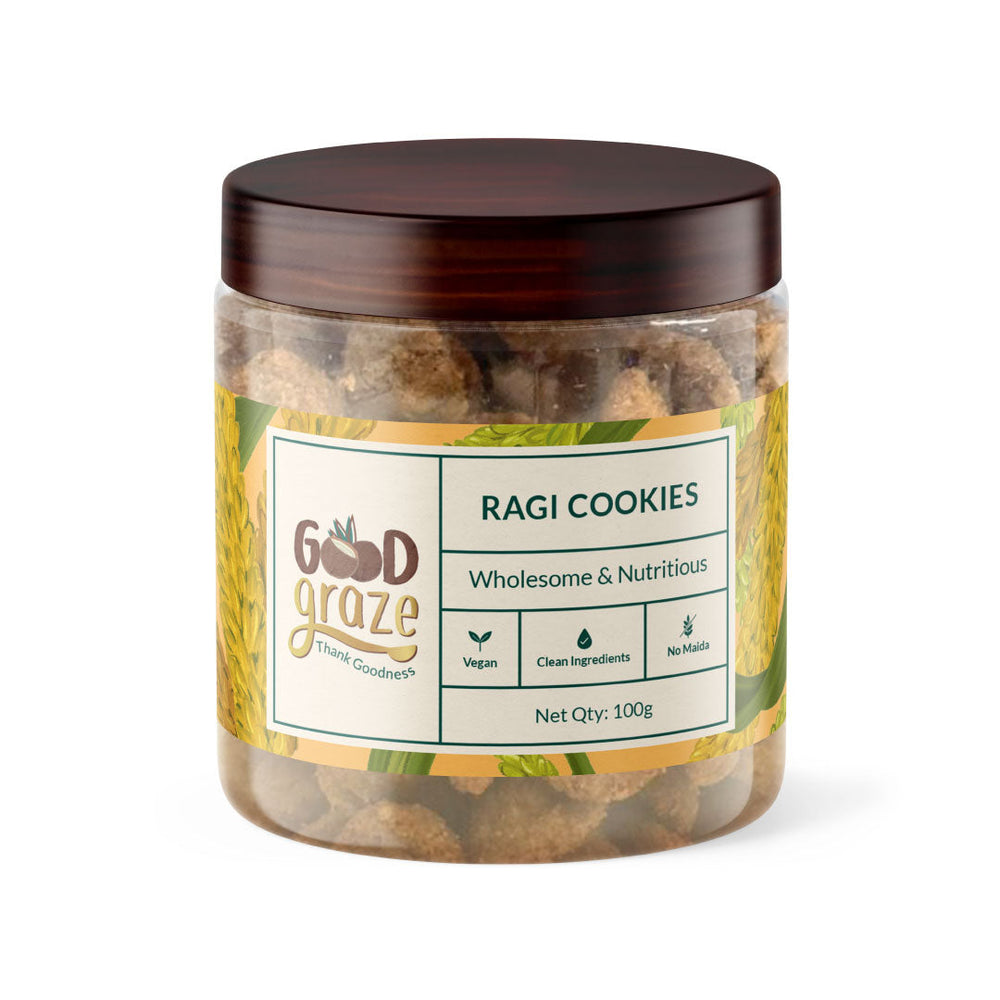 Vegan ragi cookies sweetened with jaggery - EarthBased