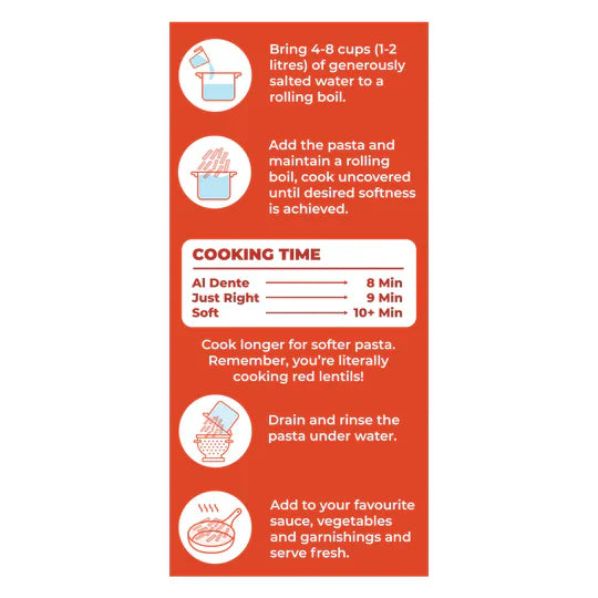 Pink Harvest Farms Red Lentil Pasta | No Rice - No Maida | Vegan | Gluten Free | High Protein | (Red Lentil Penne Pasta - EarthBased