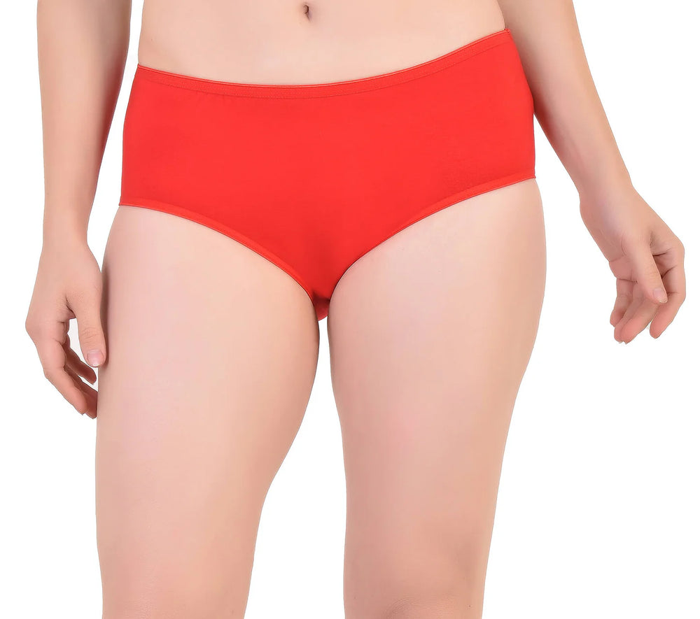 Bamboo Fabric Women's Mid Rise Panty | Red and Black | Pack of 2 - EarthBased