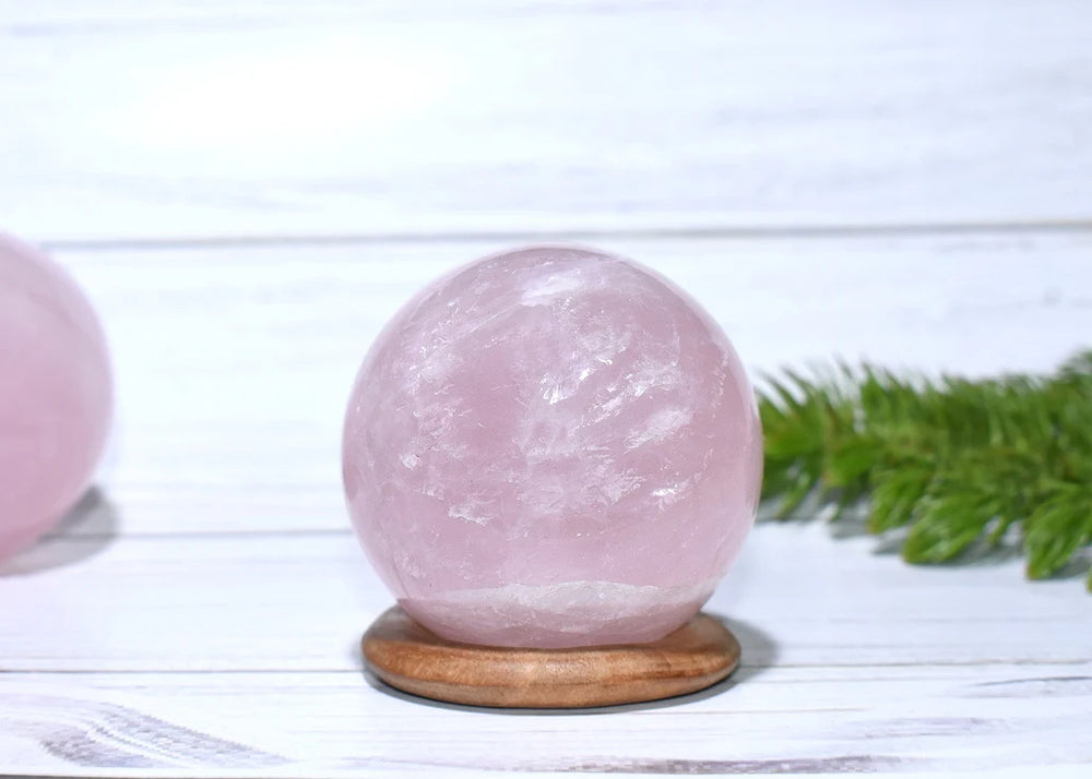 Original Rose Quartz Healing Ball For Love, Compassion, Emotions & Relationships - EarthBased