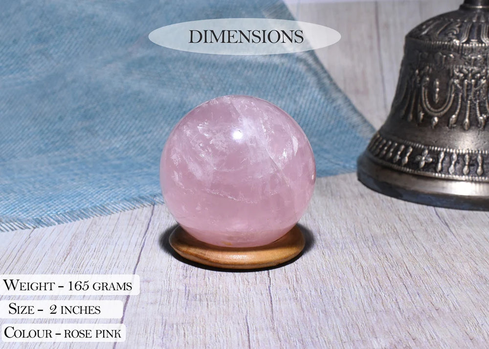 Original Rose Quartz Healing Ball For Love, Compassion, Emotions & Relationships - EarthBased