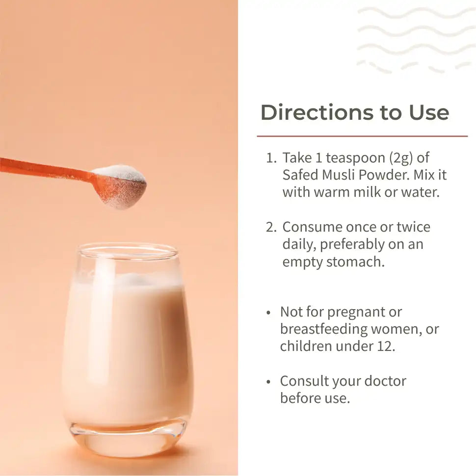 Ecotyl Safed Musli Powder | Boosts Stamina & Immunity | Ayurvedic Herb | 100g - EarthBased