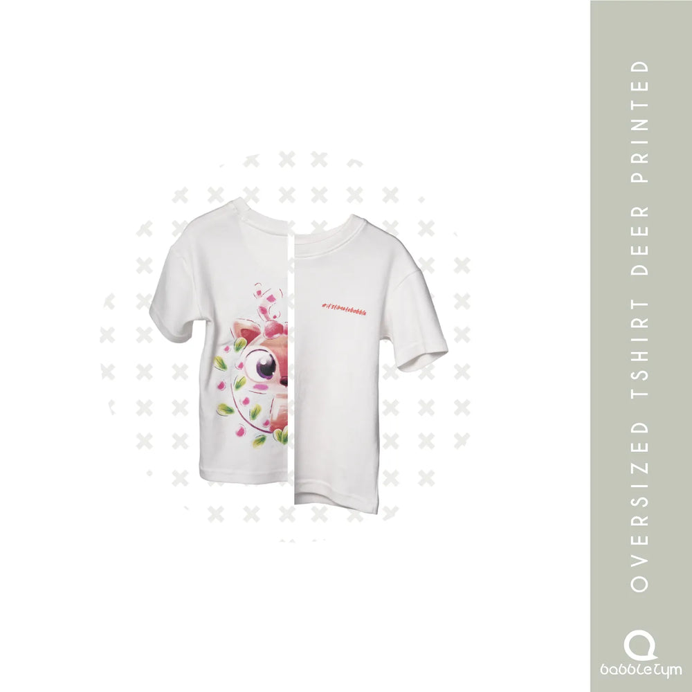 OVERSIZED TSHIRT DEER PRINTED - EarthBased
