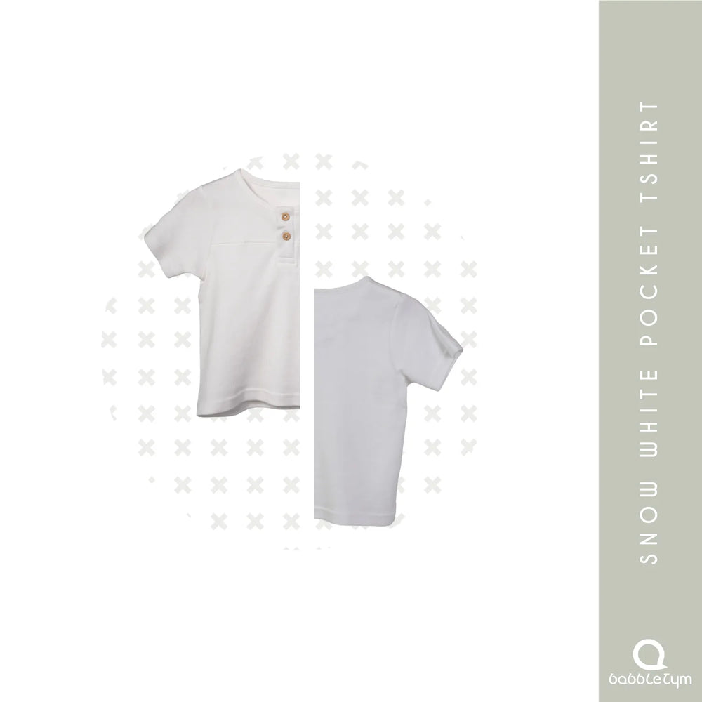 SNOW WHITE POCKET TSHIRT - EarthBased
