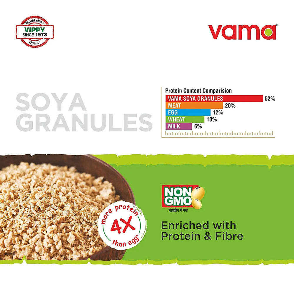 Vama SOYA Mince-Granules | 99% Fat-Free | Vegan | Gluten-Free | Healthy Products 2 x 250g - EarthBased