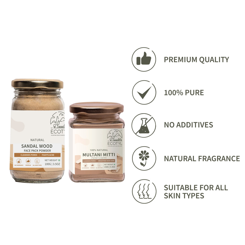 Skin Care Combo - Sandalwood Powder & Multani Mitti | Ecotyl - EarthBased