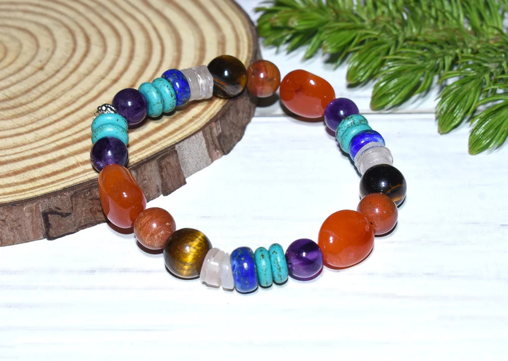 Natural Certified Seven Chakra Bracelet For Opening All 7 Chakras - EarthBased