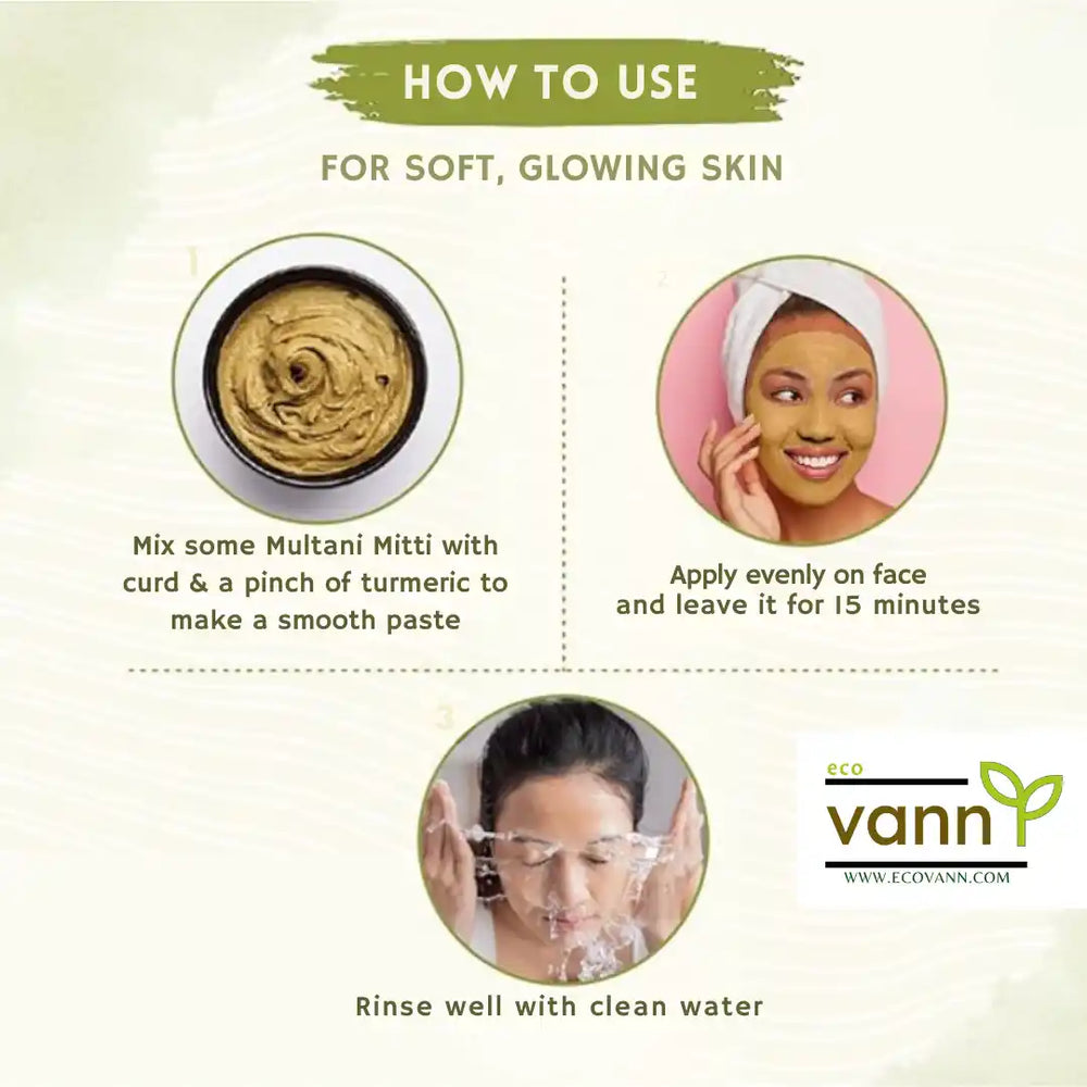 Eco vann Multani Mitti Powder | Pack of 6 - EarthBased