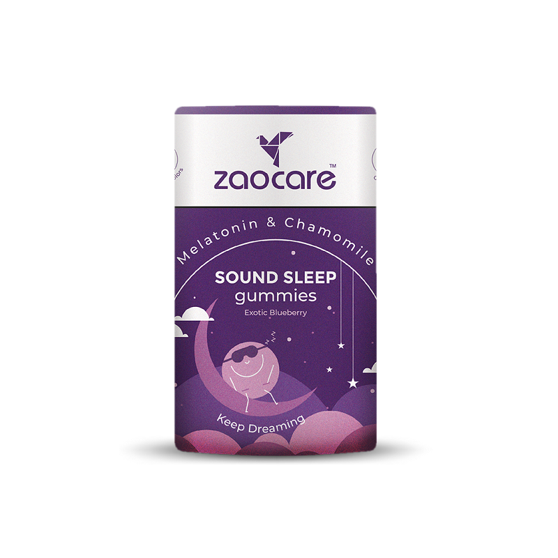 Zaocare Sound Sleep Gummies | Non Habit Forming | Plant Based | With Melatonin, Chamomile & Ashwagandha - EarthBased