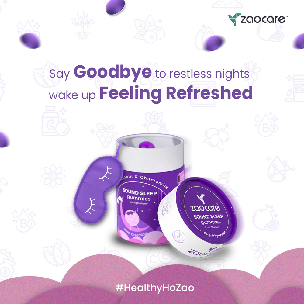 Zaocare Sound Sleep Gummies | Non Habit Forming | Plant Based | With Melatonin, Chamomile & Ashwagandha - EarthBased
