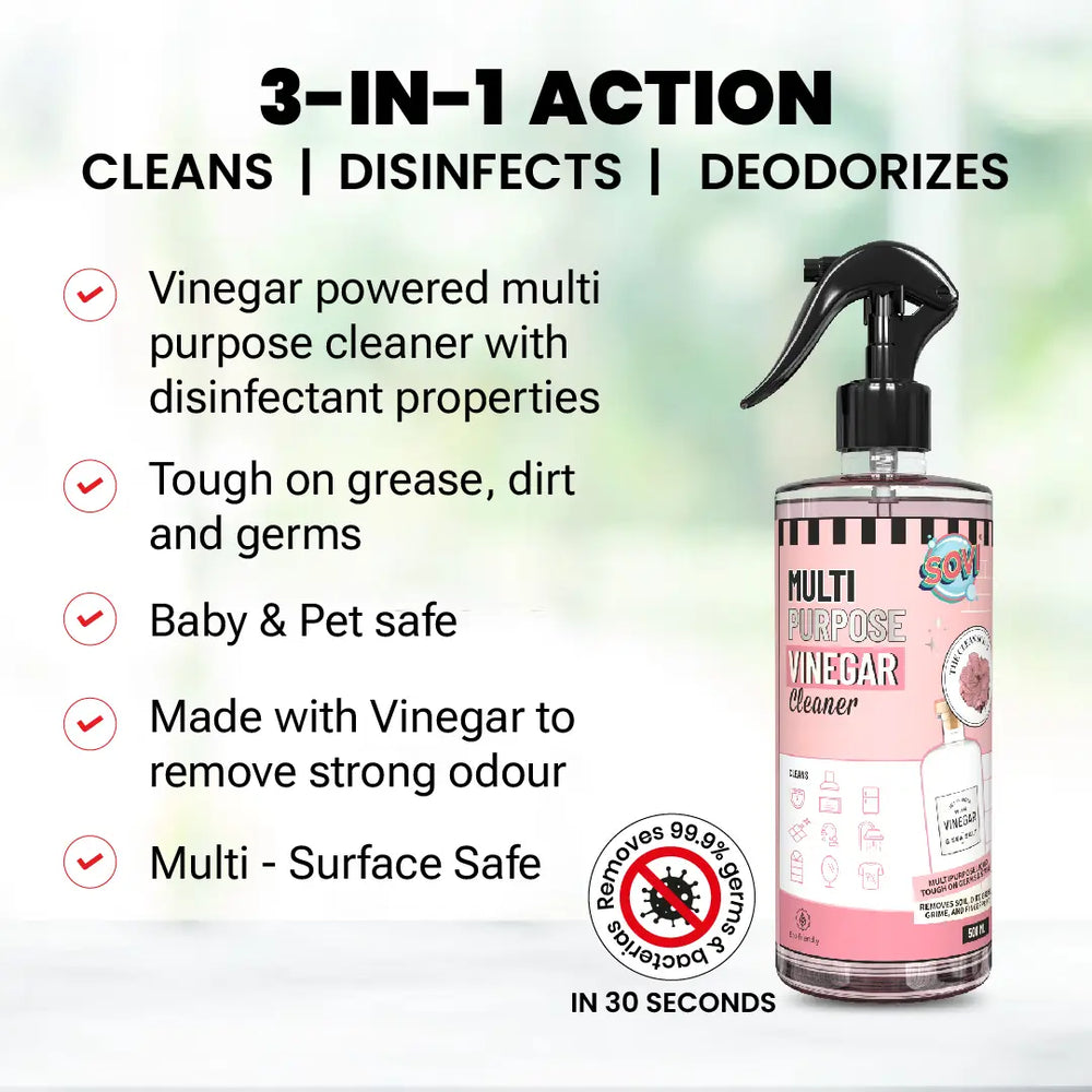SOVI® MULTI PURPOSE VINEGAR CLEANER, KITCHEN DEGREASER & HARD WATER STAIN REMOVER - EarthBased
