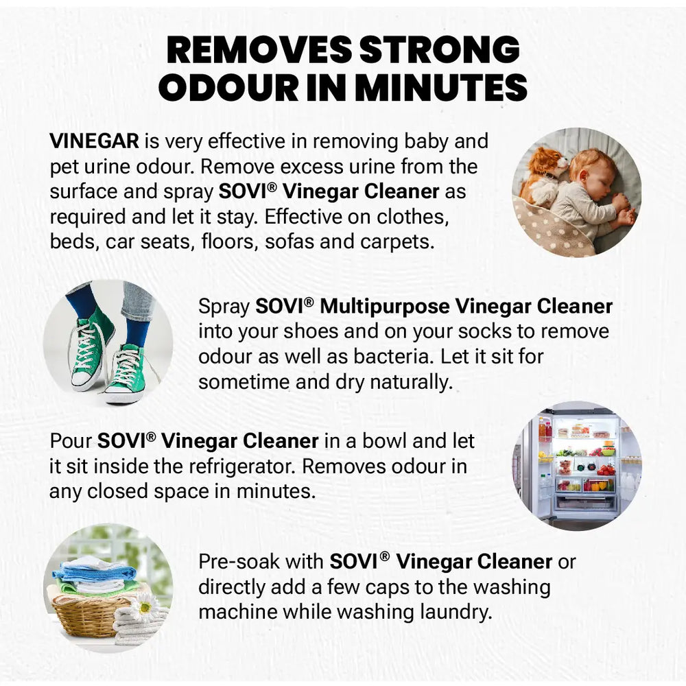 SOVI® MULTI PURPOSE VINEGAR CLEANER, KITCHEN DEGREASER & HARD WATER STAIN REMOVER - EarthBased