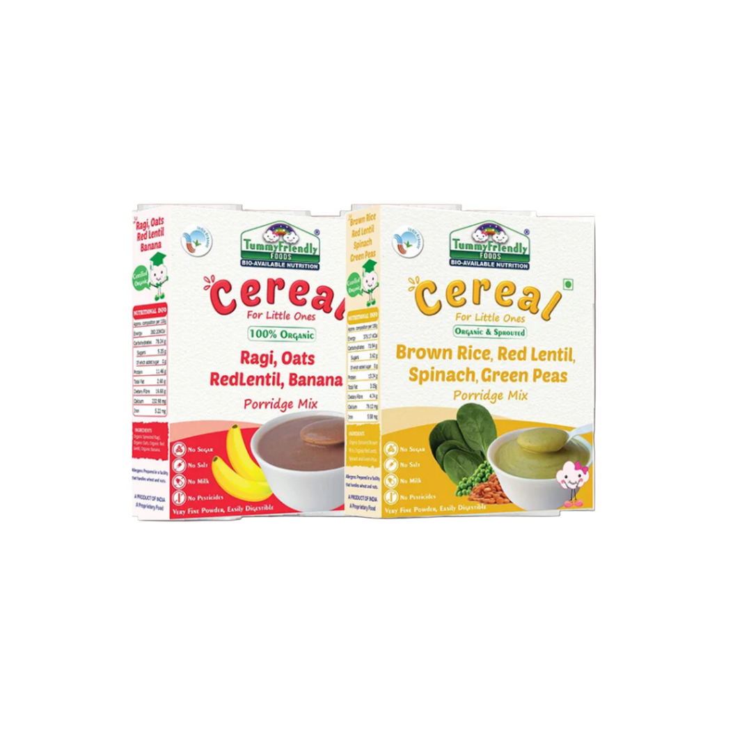 TummyFriendly Foods Certified Stage3 Porridge Mixes | Organic Baby Food for 8 Months Old Baby | Ragi, Brown Rice - 2 Packs, 200g Each (400 g, Pack of 2) - EarthBased